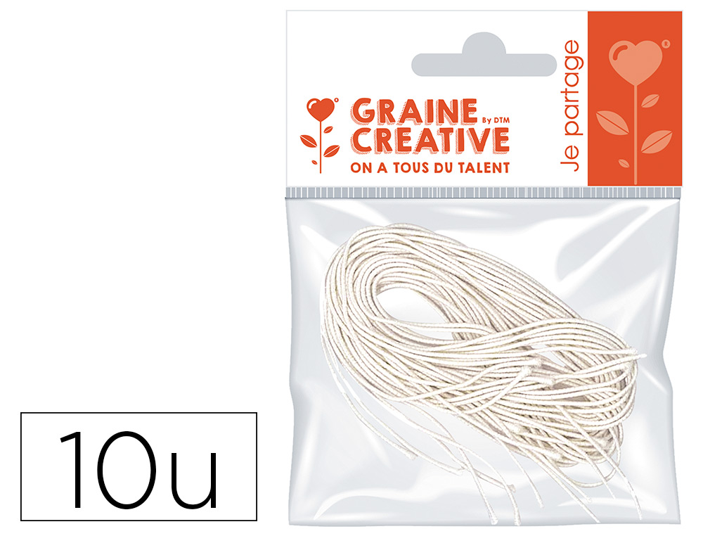 LASTIQUE POUR MASQUES GRAINE CRATIVE LONGUEUR 60CM POCHETTE 10 UNITS