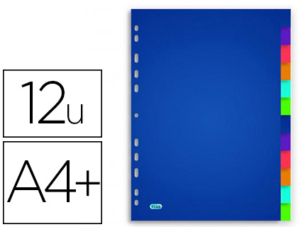 INTERCALAIRE OXFORD POLYPROPYLNE COLOR LIFE 12 POSITIONS A4+ 21X31CM RUTILISABLE PERFORATION INDCHIRABLE TRANSLUCIDE