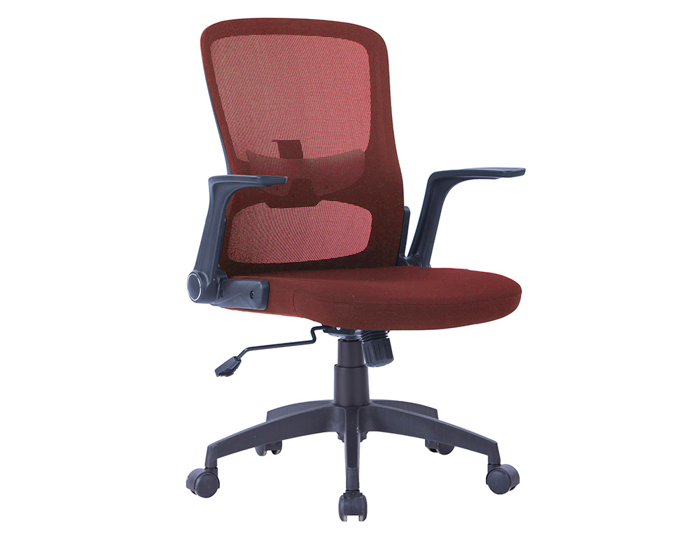 CHAISE BUREAU Q-CONNECT ROTATIVE BASE NYLON MAILLE    MAXIMUM SUPPORTE 130KG        910+75X550X610MM ROUGE