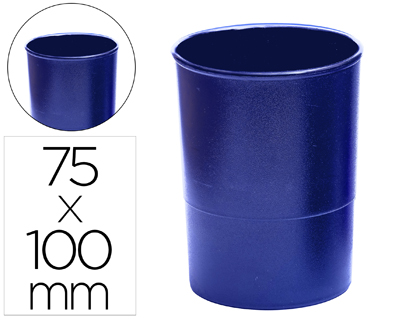POT A CRAYONS Q-CONNECT PLASTIQUE HAUTEUR MM DIAMETRE MM COLORIS BLEU OPAQUE