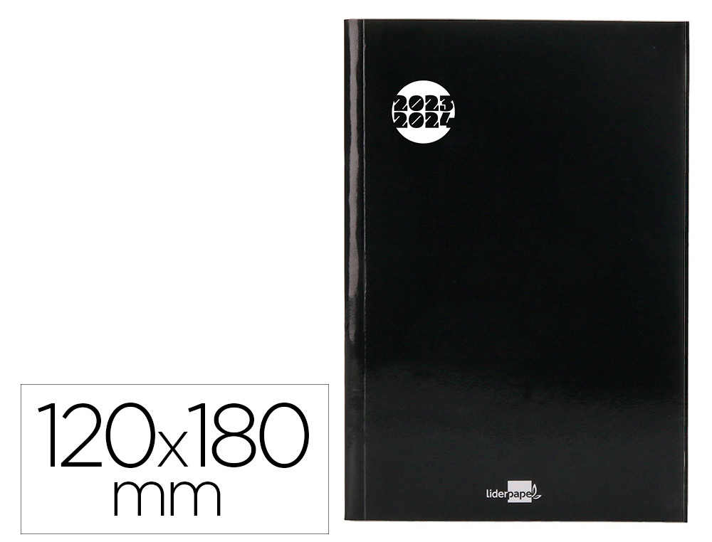 AGENDA LIDERPAPEL FANTAISIE 2023/2024 CARTE COUCHE       120X180MM 320P COLORIS NOIR