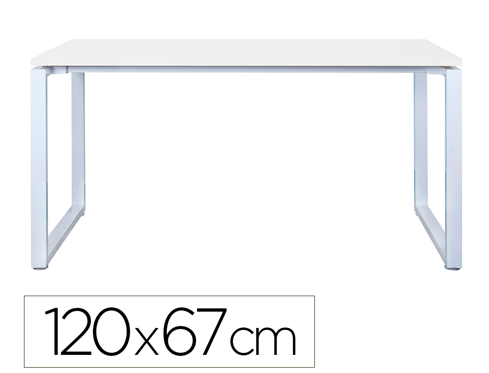 BUREAU MT INTERNATIONAL PLATEAU BLANC MELAMINE 25MM   PIETEMENT BENCH TYPE O        COLORIS BLANC 120X67CM