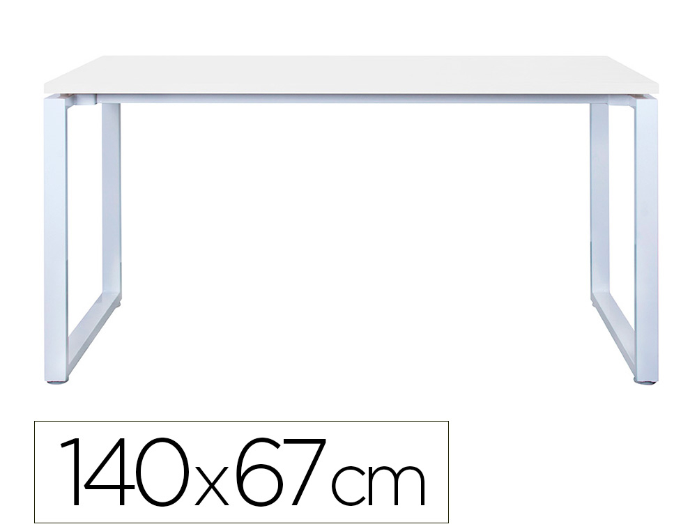 BUREAU MT INTERNATIONAL PLATEAU BLANC MELAMINE 25MM   PIETEMENT BENCH TYPE O        COLORIS BLANC 140X67CM