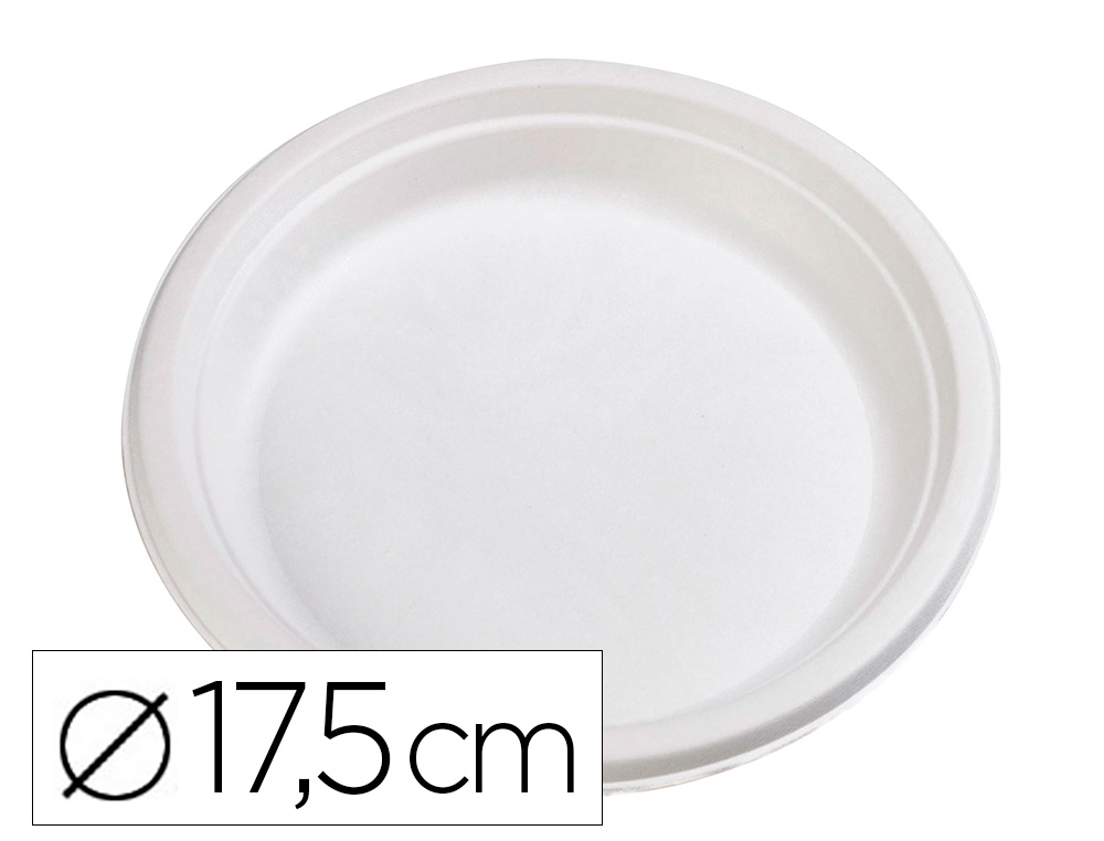 ASSIETTE A DESSERT IVOIRE COLDIS FIBRES VEGETALES       BIODEGRADABLE DIAMETRE 17,5CM SACHET 50 UNITES