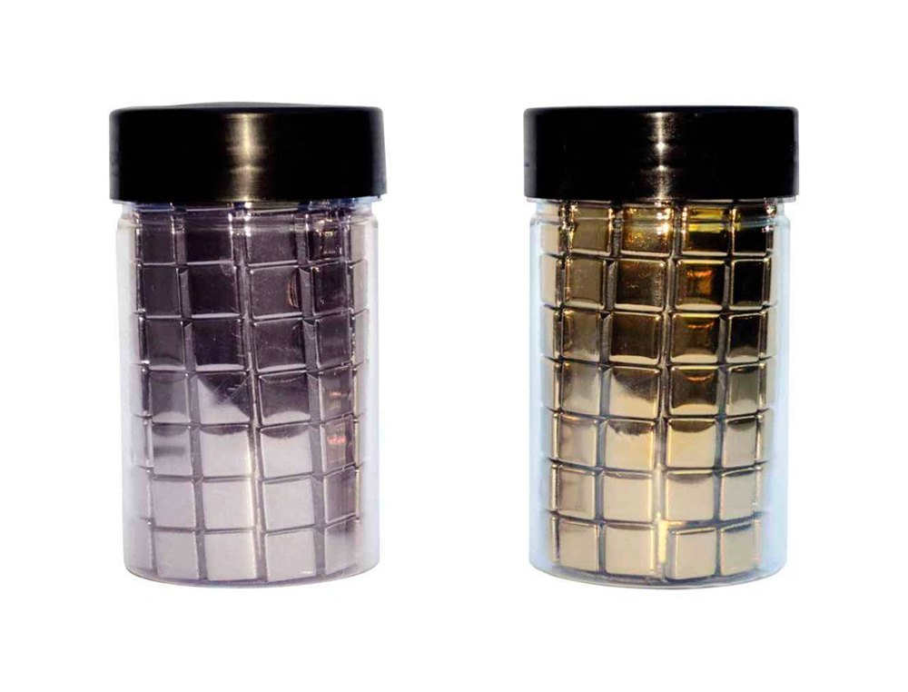 MOSAIQUE EN VERRE CULTURE CLUB 1X1CM BORDS ARRONDIS POT 250G COLORIS ARGENT