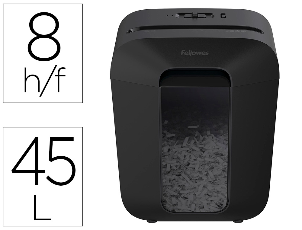 DESTRUCTEUR FELLOWES LX45 COUPE MICRO 8F SYSTEME        INTELLIBAR ANTIBOURRAGE       SAFESENSE
