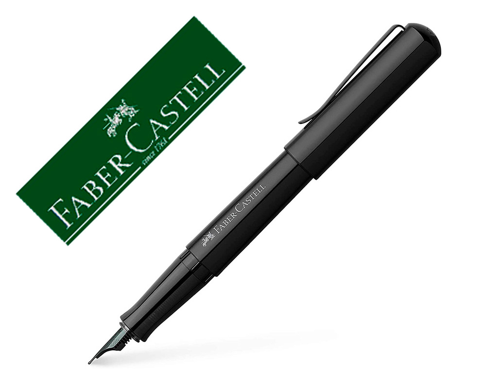 STYLO PLUME FABER CASTELL HEXO POINTE MOYENNE EN ACIER  INOXIDABLE NOIR