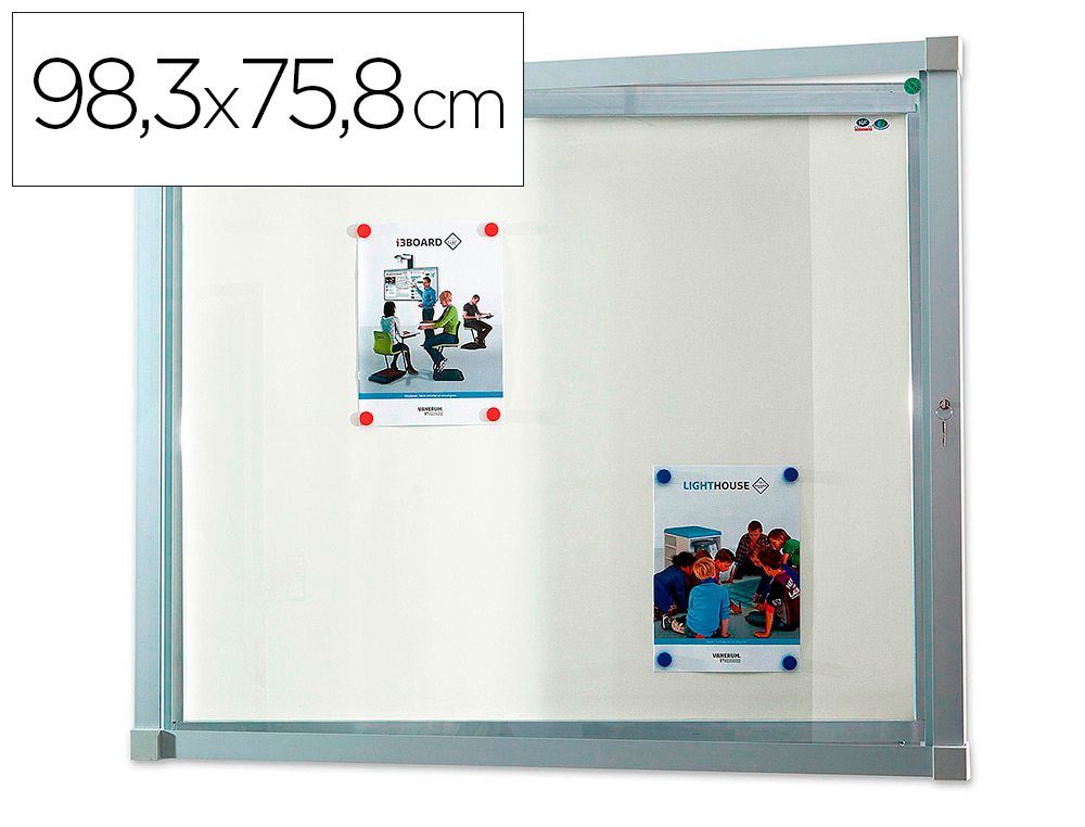 VITRINE AFFICHAGE VANERUM EXTERIEUR FOND METAL GLACE    COULISSANTE 9 FEUILLES