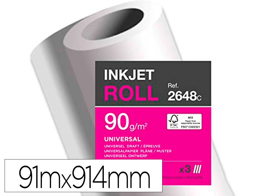 PAPIER CLAIREFONTAINE PLAN EXTRA BLANC LARGEUR 91MX914MM 90G APPLICATION JET D'ENCRE   QUALITE PHOTO BOBINE