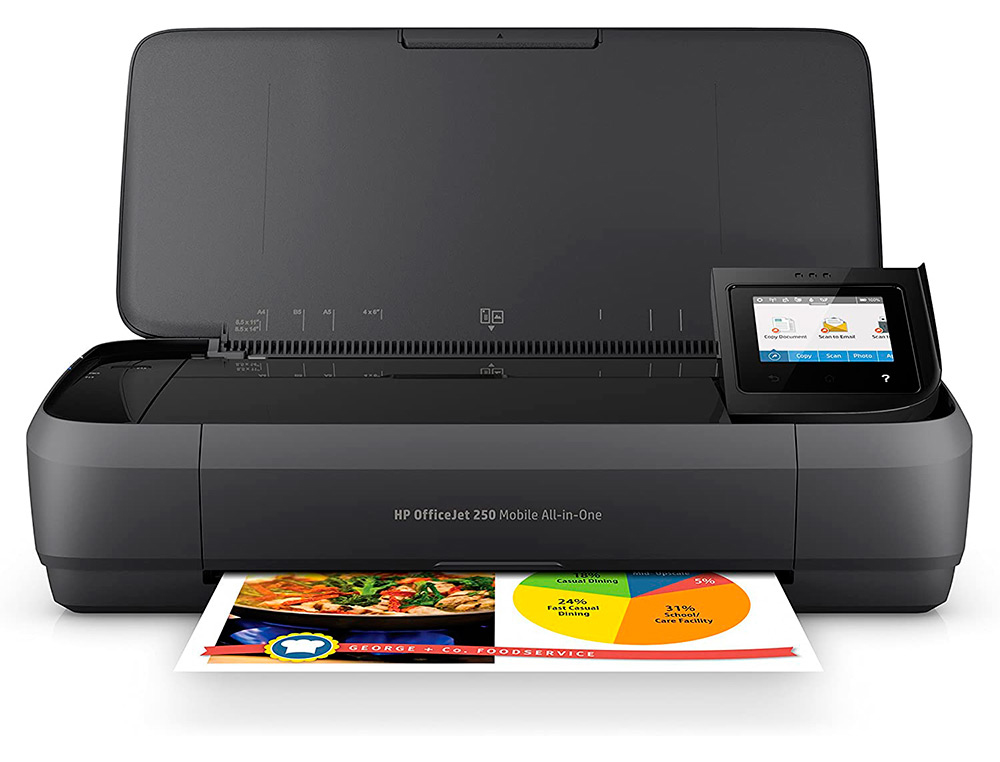 IMPRIMANTE MULTIFONCTION PORTATIL HP OFFICEJET 250     WIFI 4800X1200 D'ENCRE  10    PPM NOIR  7 COULEUR PPM