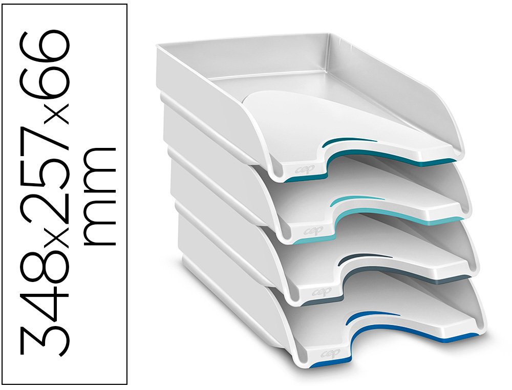 CORBEILLE   COURRIER CEP POLYSTYRENE SUPERPOSABLE      VERTICALE / ESCALIER SET      NUANCE SOFT 4 UNIT S