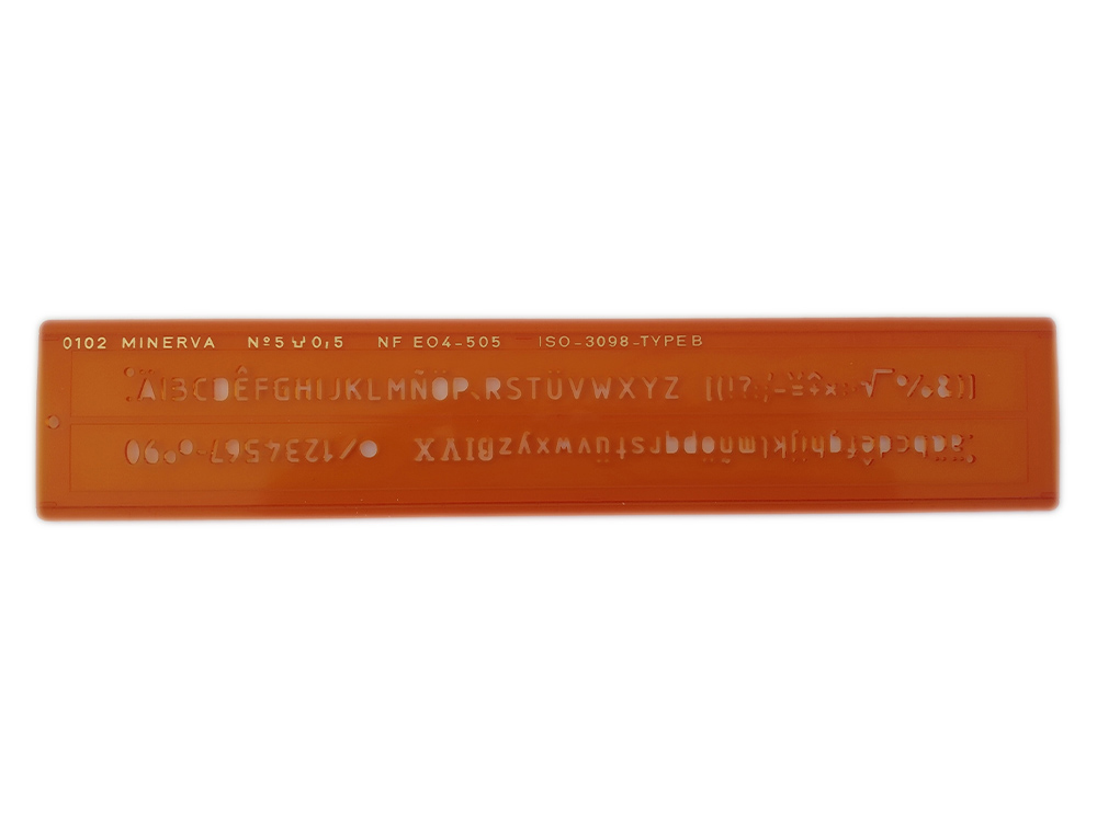TRACE-LETTRES MINERVA TRACAGE TECHNIQUE 5MM ORANGE