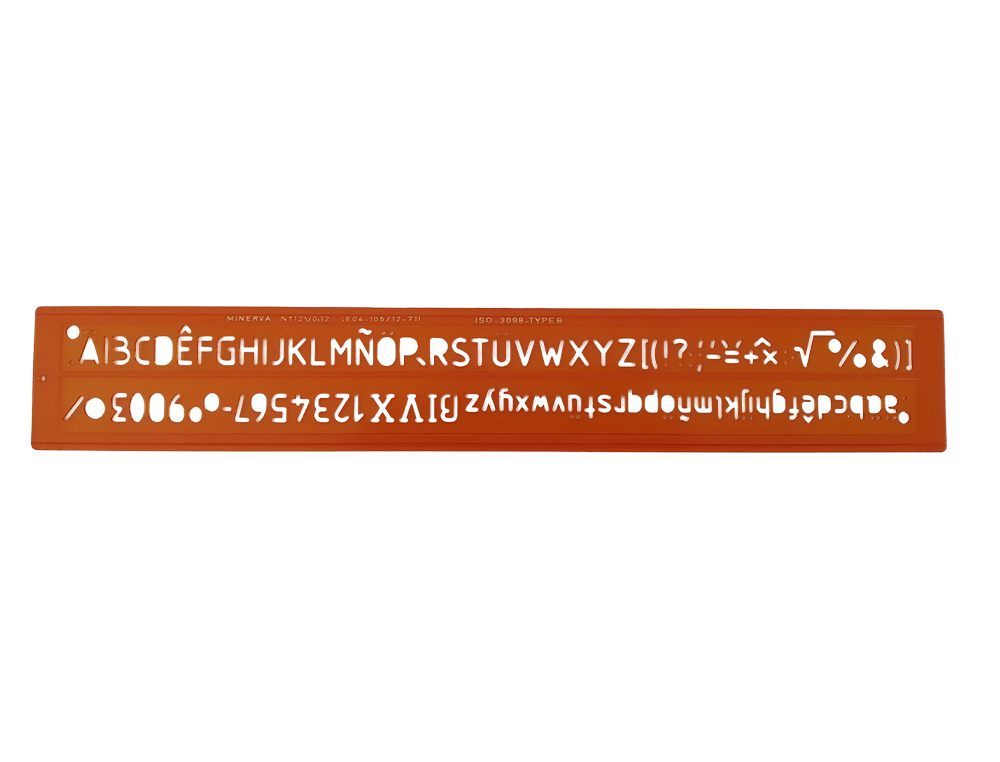 TRACE-LETTRES MINERVA TRACAGE TECHNIQUE 12MM ORANGE