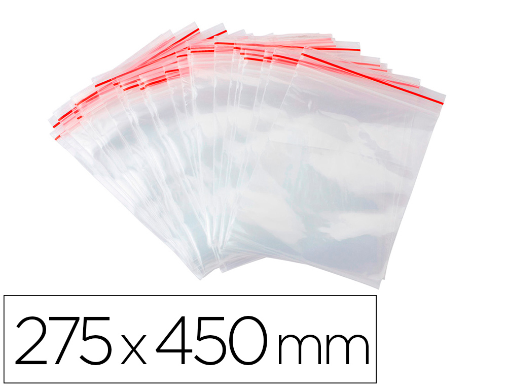SACHET PLASTIQUE REFERMABLE Q-CONNECT DIM.275X450 MM      SACHET DE 100 UNITES