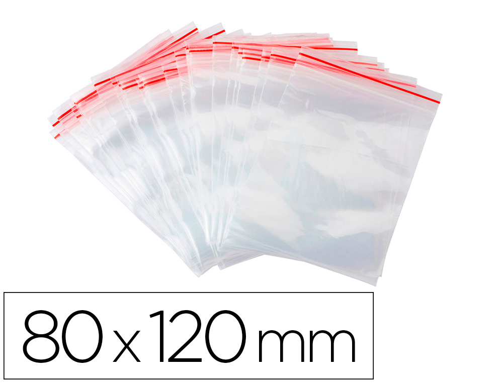 SACHET PLASTIQUE REFERMABLE Q-CONNECT DIM.80X120 MM       SACHET DE 100 UNITES