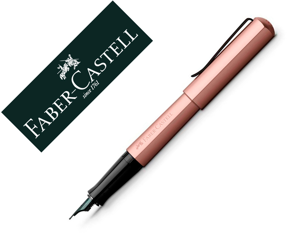 STYLO PLUME FABER CASTELL HEXO POINTE MOYENNE EN ACIER  INOXIDABLE BRONZE