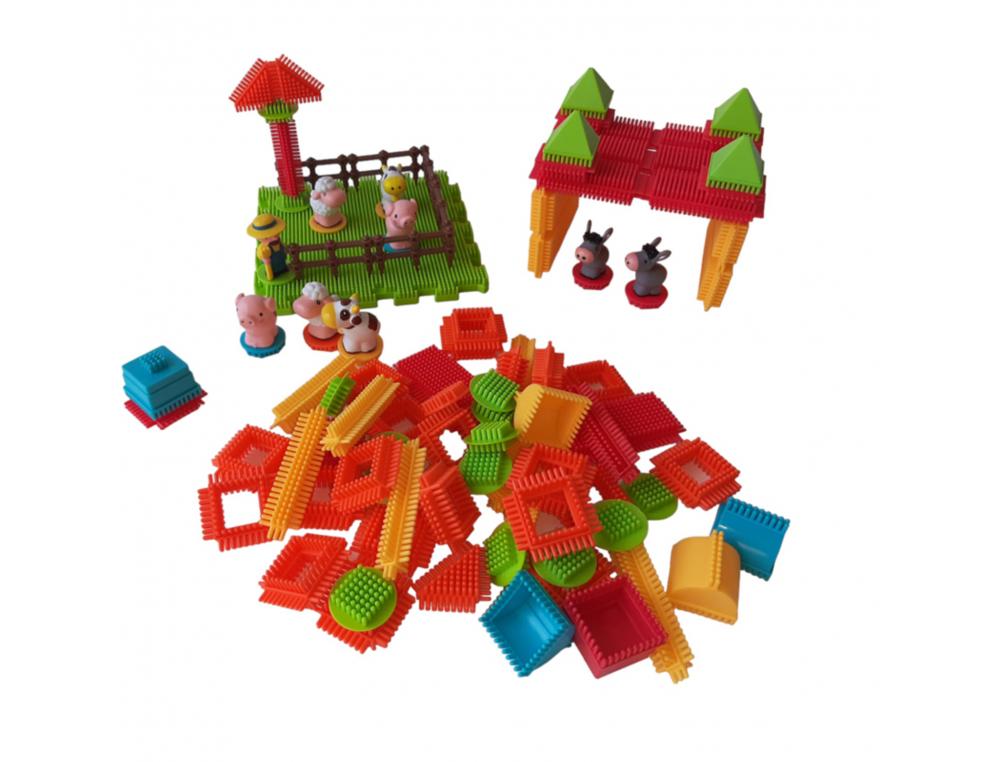 LA FERME LAP JEU DE CONSTRUCTION PERSONNAGES      ANIMAUX BRIQUES 100 PICES     ASSORTIES