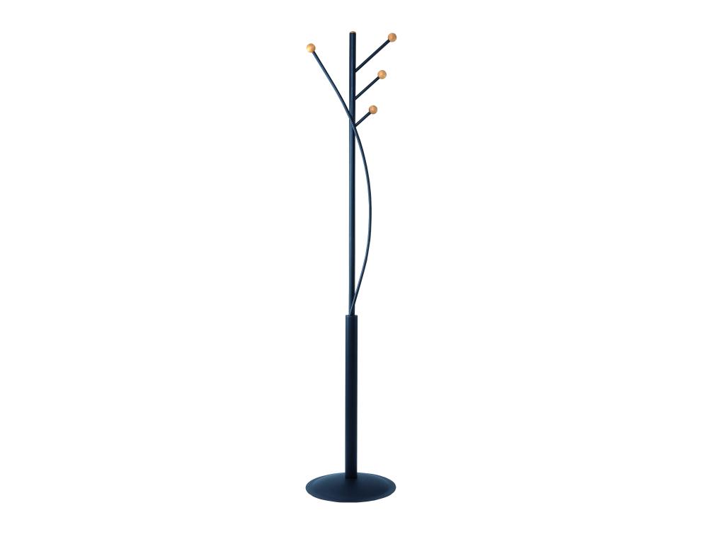 PORTE-MANTEAUX MAULAURA 4 PATERES ACIER LAQUE ET HETRE  HAUTEUR 180CM COLORIS NOIR