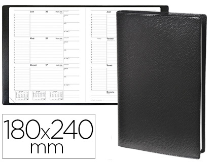 AGENDA QUO VADIS PRINCIPAL SCOLAIRE SEMAINIER 180X240MM IMPALA COLORIS NOIR BNE