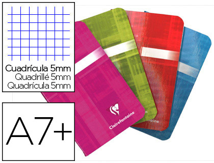 CARNET PIQU CLAIREFONTAINE PAPIER VLIN VELOUT COUVERTURE PELLICULE LAVABLE 9X14CM 96 PAGES 90G 5X5MM