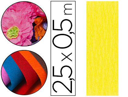 PAPIER CRPON CLAIREFONTAINE DENSIT CRPAGE 60% 40G/M2 50CMX2.5M UNICOLORE JAUNE CITRON POCHETTE 10F