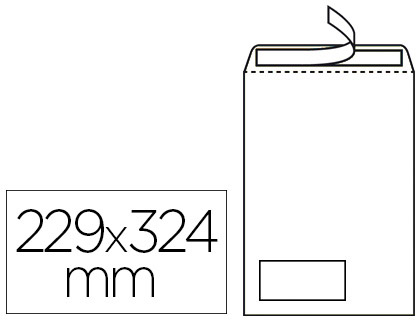 POCHETTE LA COURONNE ADHSIVE RECYCLE C4 229X324MM 90G FENTRE 50X100MM BLANCHE BOTE 250 UNITS