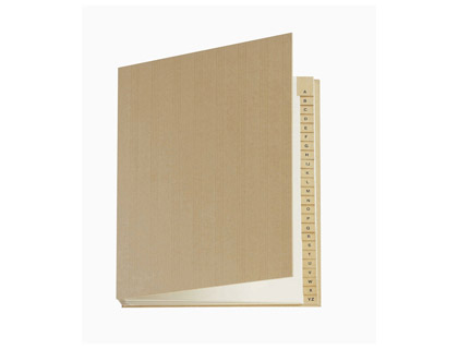 TRIEUR EXTENDOS CARTE COLOGIQUE 240X320MM 24 COMPARTIMENTS DOS EXTENSIBLE ONGLETS IMPRIMS COUVERTURE KRAFT RECYCLABLE