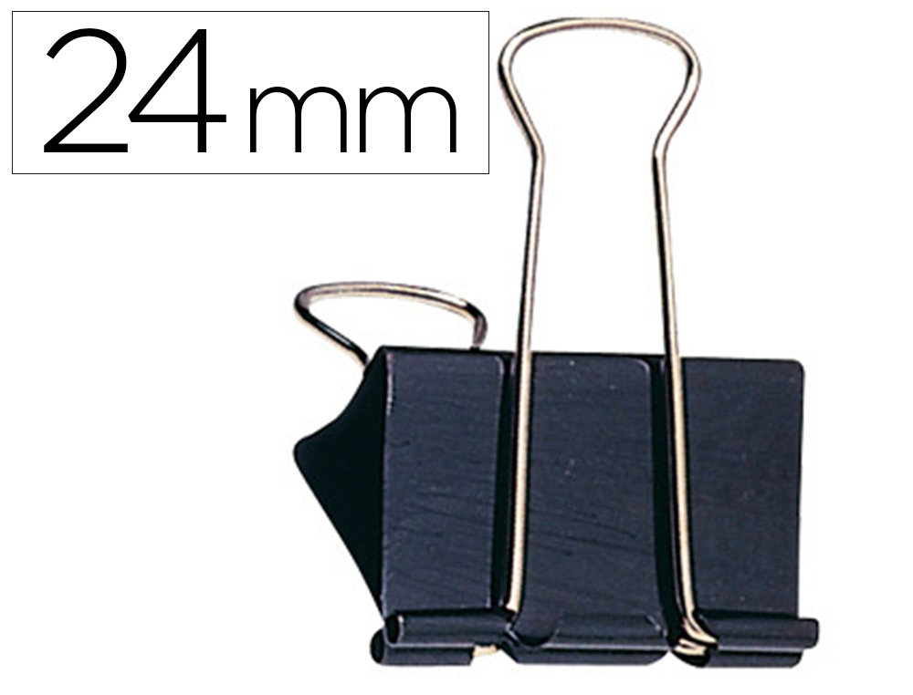 PINCE Q-CONNECT DOUBLE CLIP LARGEUR 24MM BOTE CARTON 10 UNITS