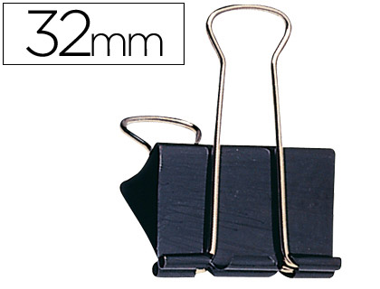 PINCE Q-CONNECT DOUBLE CLIP LARGEUR 32MM BOTE CARTON 10 UNITS