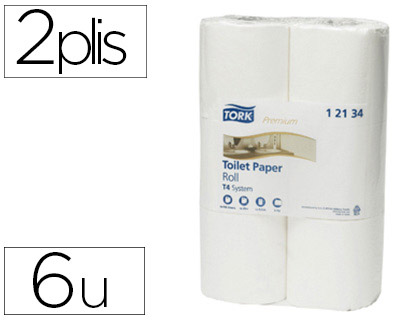 PAPIER TOILETTE TORK QUALIT SUPRIEURE DOUX 2 PLIS MICRO-GAUFR COLORIS BLANC PAQUET 6 ROULEAUX 198F