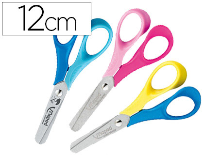 CISEAUX MAPED VIVO REFLEX 3D 5/8 ANS ERGONOMIQUES ACIER INOXYDABLE DROITIER 120MM COLORIS ASSORTIS