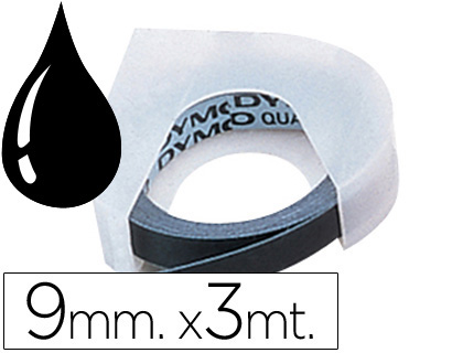 RUBAN TITREUSE DYMO POUR PINCE  TIQUETER 9MMX3M COLORIS NOIR