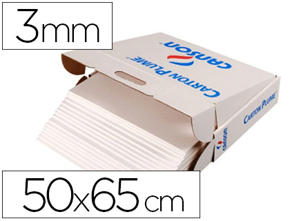 CARTON PLUME CANSON 500X650MM PAISSEUR 3MM UNICOLORE BLANC