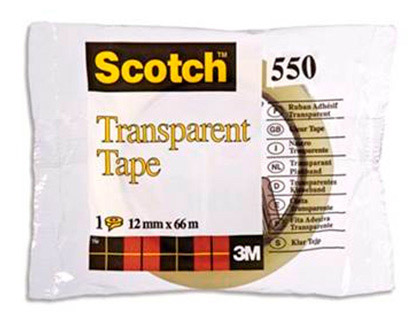 RUBAN ADHSIF SCOTCH TRANSPARENT RSISTANT 12MMX66M SACHET