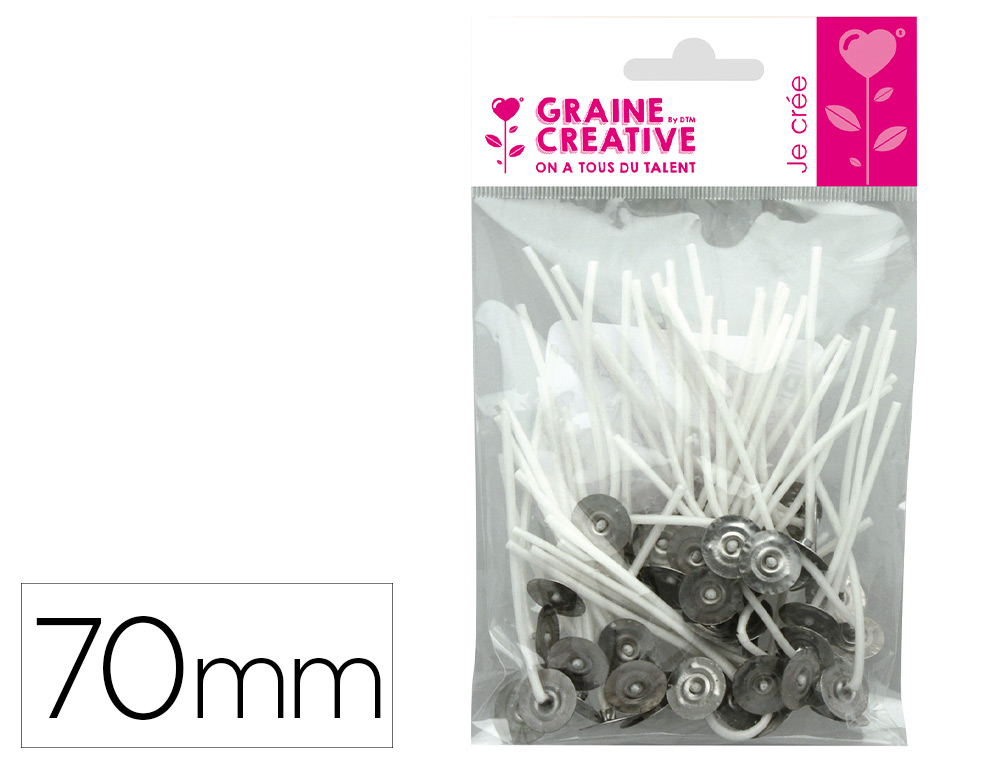 MCHE PIED POUR BOUGIES GRAINE CRATIVE 70MM SACHET 50 UNITS