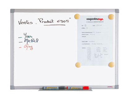 TABLEAU BLANC JUVNILIA LAQU MAGNTIQUE USAGE FRQUENT AUGET PLASTIQUE GRIS KIT FIXATION INCLUS 60X90CM