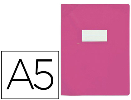 PROTGE-CAHIER ELBA SCHOOL LIFE PVC 18/100E PORTE-TIQUETTE ET TIQUETTE 170X220MM COLORIS ROSE