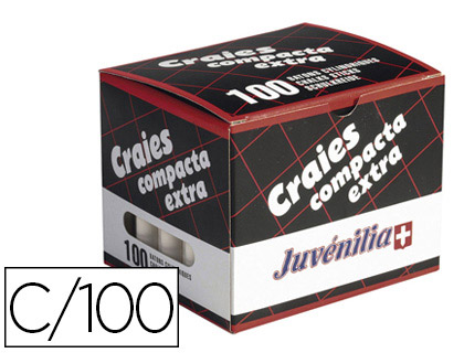 CRAIE JUVENILIA COMPACTA L80MMX10MM SANS CRISSEMENT ANTI-POUSSIRE COLORIS BLANC BOTE 100 UNITS