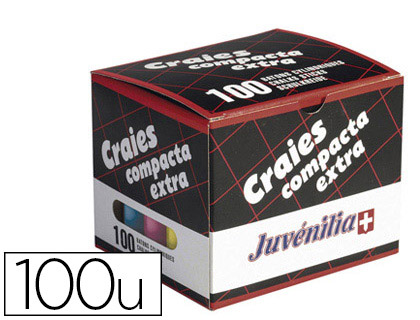 CRAIE JUVENILIA COMPACTA L80MMX10MM SANS CRISSEMENT ANTI-POUSSIRE COLORIS ASSORTIS BOTE 100 UNITS