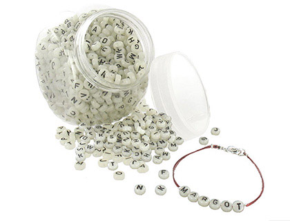 PERLE PLASTIQUE LETTRES PHOSPHORESCENTES BOCAL 1200 UNITS
