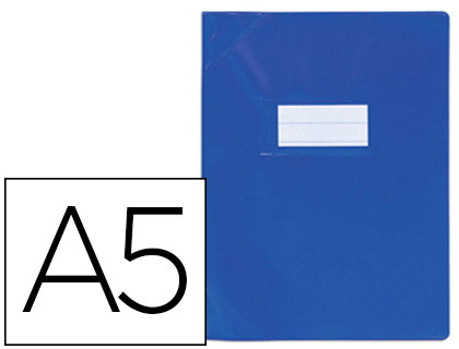 PROTGE-CAHIER ELBA STRONG LINE PVC CRISTAL 15/100E SANS PHTALATES COINS RENFORCS A5+ 170X220MM COLORIS BLEU OPAQUE