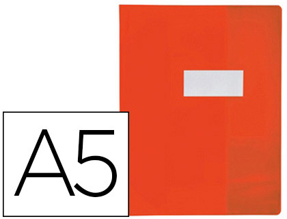 PROTGE-CAHIER ELBA STRONG LINE PVC CRISTAL 15/100E RABATS PORTE-TIQUETTE ET TIQUETTE 170X220MM ROUGE CRISTAL