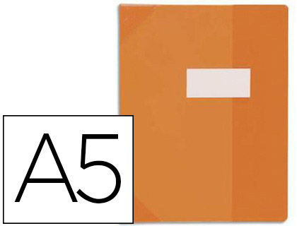 PROTGE-CAHIER ELBA STRONG LINE PVC CRISTAL 15/100E RABATS PORTE-TIQUETTE ET TIQUETTE 170X220MM ORANGE TRANSPARENT