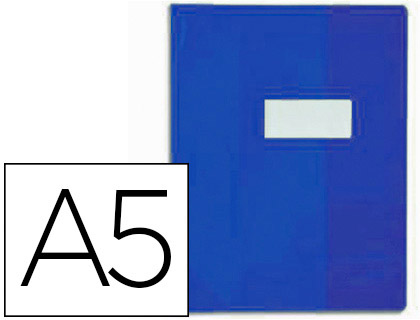 PROTGE-CAHIER ELBA STRONG LINE PVC CRISTAL 15/100E RABATS PORTE-TIQUETTE ET TIQUETTE 240X320MM BLEU OPAQUE