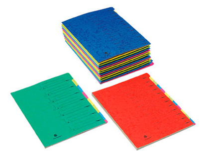 TRIEUR EXTENDOS SRIE 23 CARTE FORTE 240X320MM 12 POSITIONS DOS EXTENSIBLE ONGLETS MULTICOLORES DCOUPS