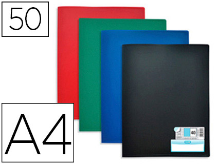 PROTGE-DOCUMENTS ELBA MEMPHIS PP COUVERTURE SEMI-RIGIDE 50 POCHETTES 100 VUES A4 210X297MM COLORIS ASSORTIS STANDARD