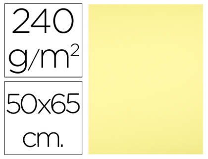 PAPIER CARTONN LIDERPAPEL DESSIN TRAVAUX MANUELS 240G/M2 50X65CM UNICOLOR JAUNE MOYEN