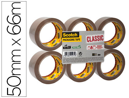 RUBAN ADHSIF SCOTCH CLASSIC EMBALLAGE 50MMX66M 43 MICRONS COLORIS HAVANE