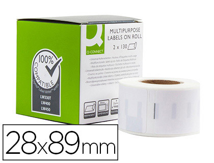 TIQUETTE ADHSIVE Q-CONNECT 58X89MM COMPATIBLE DYMO 99010 BOTE 260 UNITS