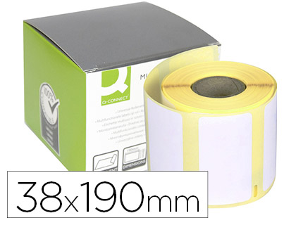 TIQUETTE ADHSIVE Q-CONNECT 38X190MM COMPATIBLE DYMO 99018 BOTE 110 UNITS